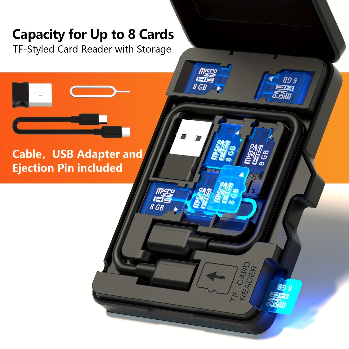 Black Multi-Function Portable Card Reader