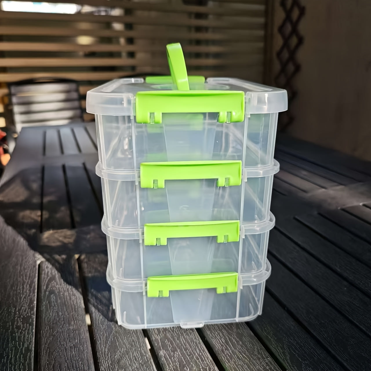 4-Layer Stackable Transparent Plastic Storage Box