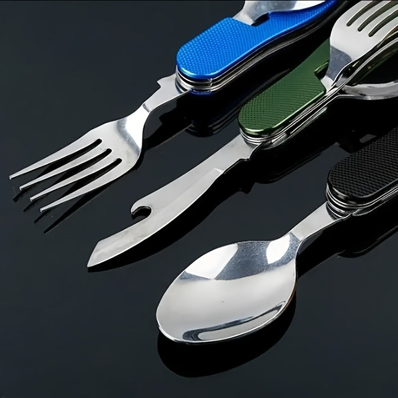 4pcs, Multifunctional Outdoor 4-in-1 Cutlery
