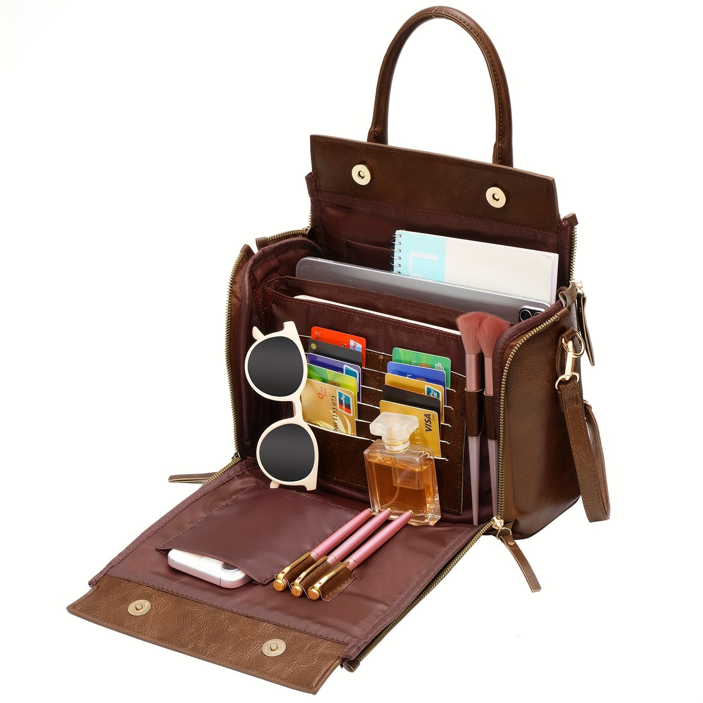 Stylish Retro Brown Faux Leather Women’s Crossbody Bag