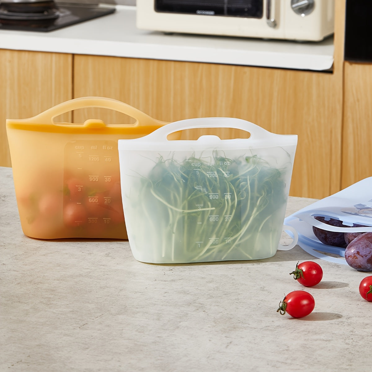 4pcs Leak-Proof Silicone Food Storage Containers