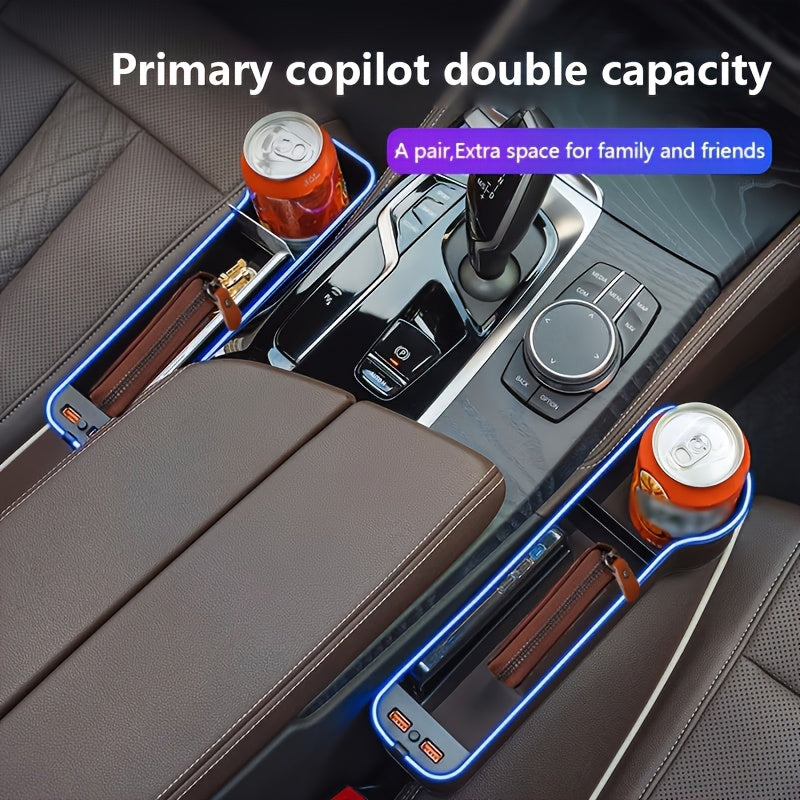 ABS Resin Car Seat Slot Storage Box with Mobile Phone Holder