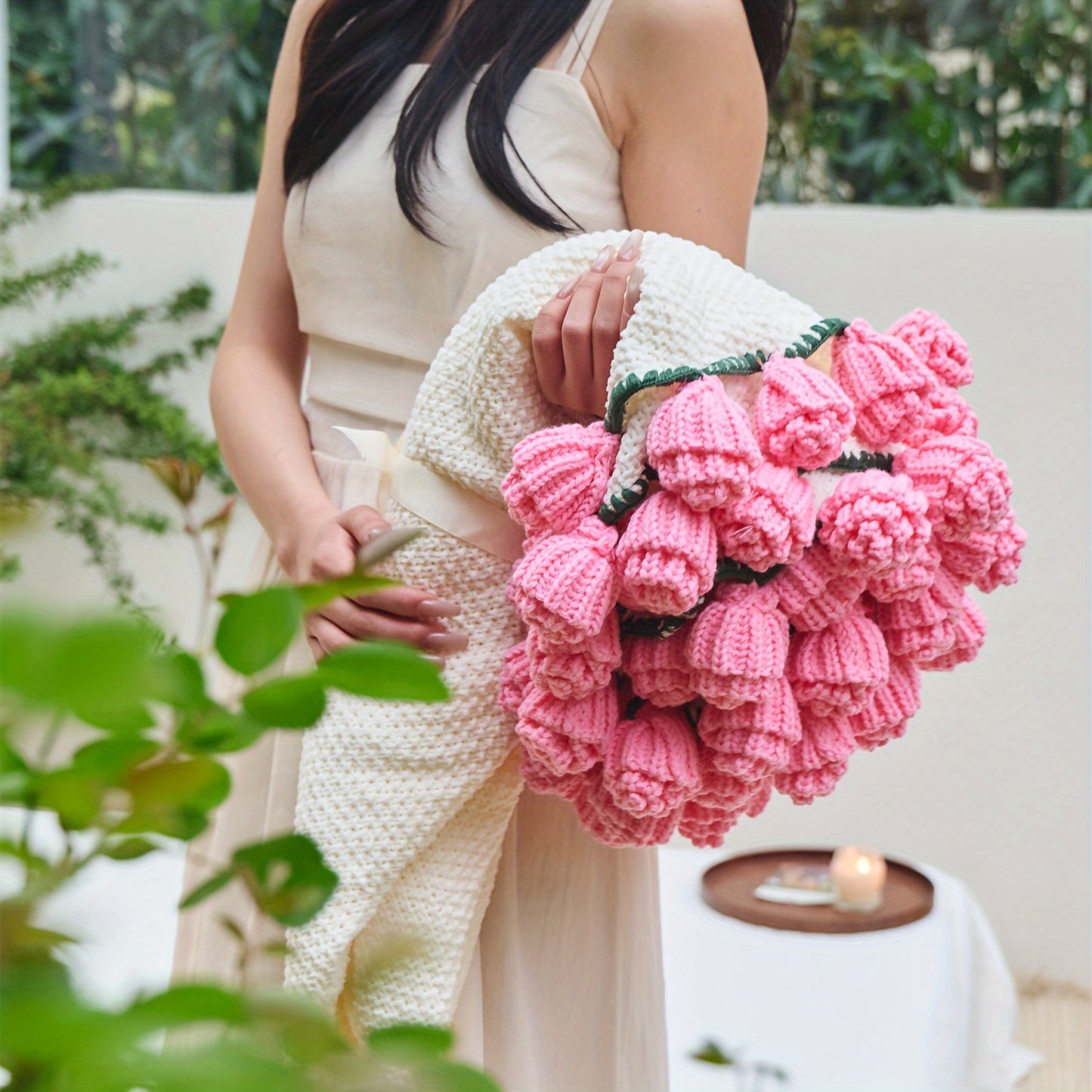 Soft French Style 1pc Rose Bouquet Throw Blanket
