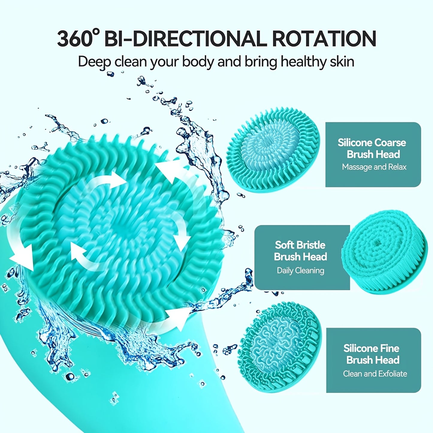 360° Fully Automatic Extended Handle Rotating Bath Cleaning Brush