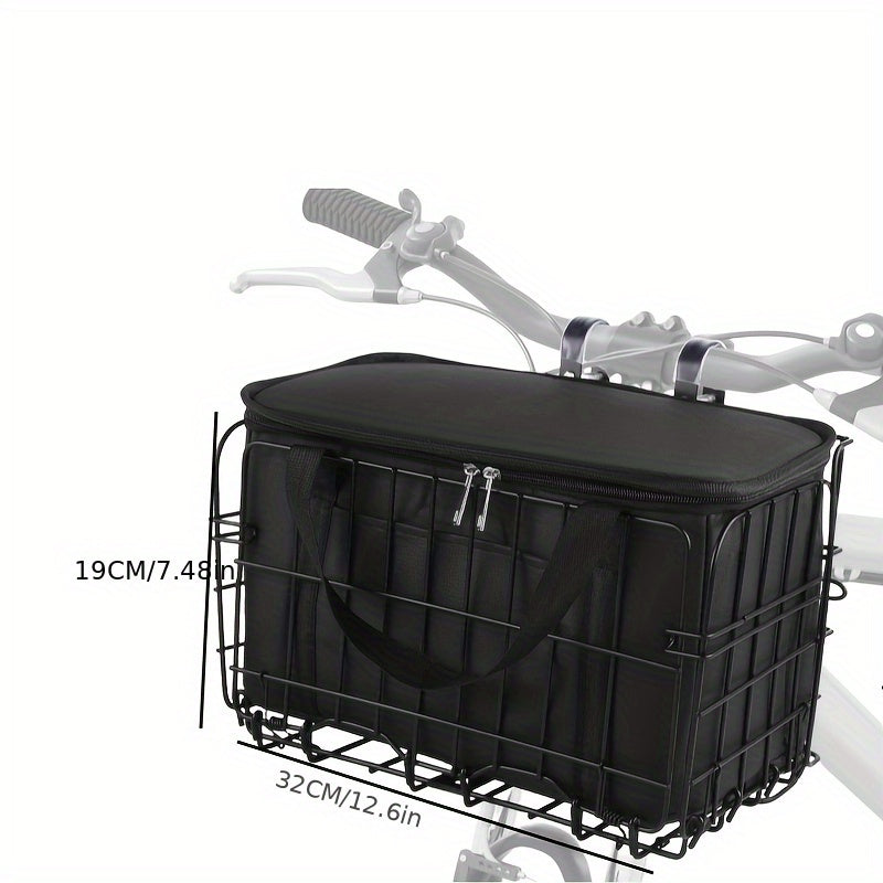 Foldable Bicycle Front Basket with Black Padded Liner
