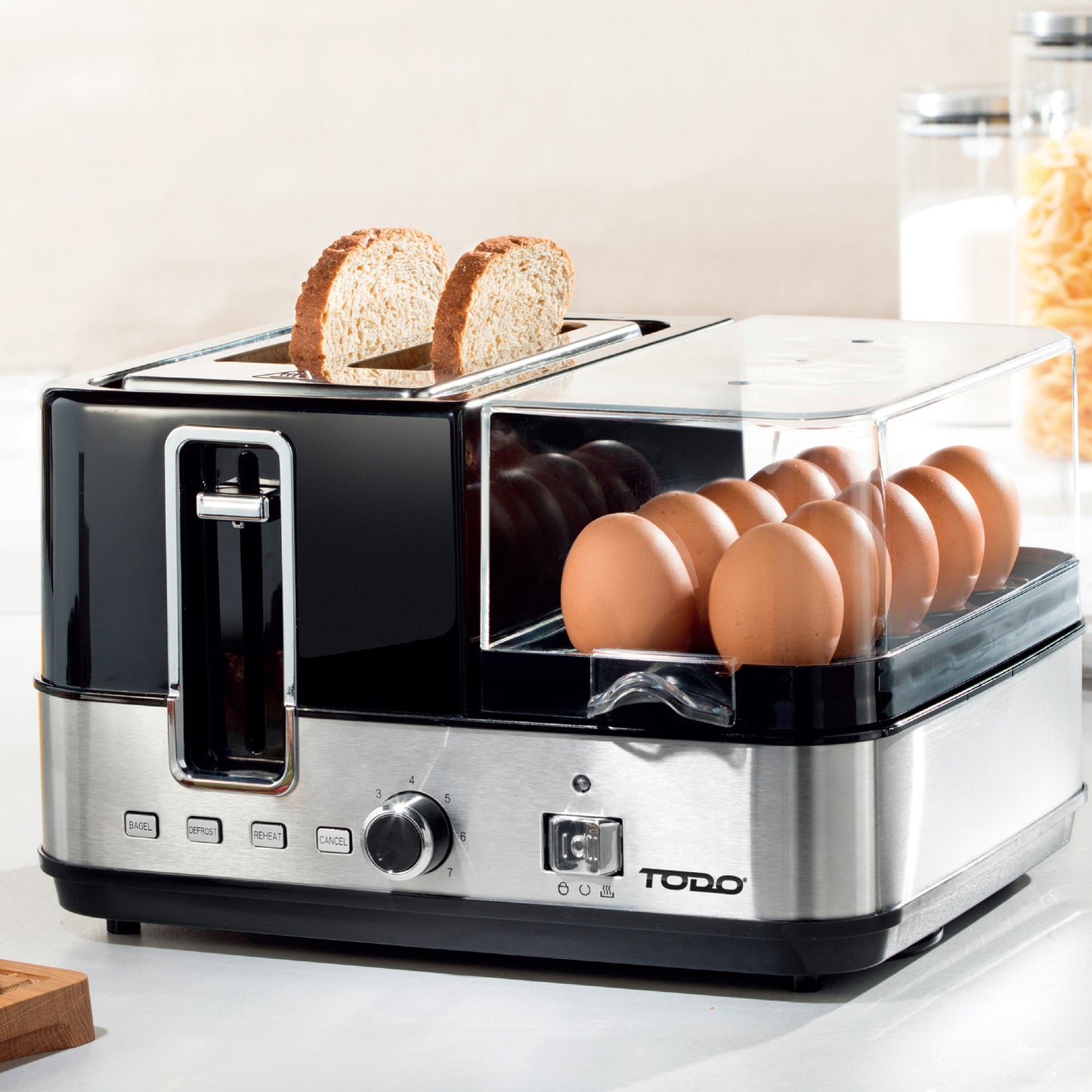 1400W Breakfast Master Toaster Egg Cooker Poacher Fryer Grill All In One