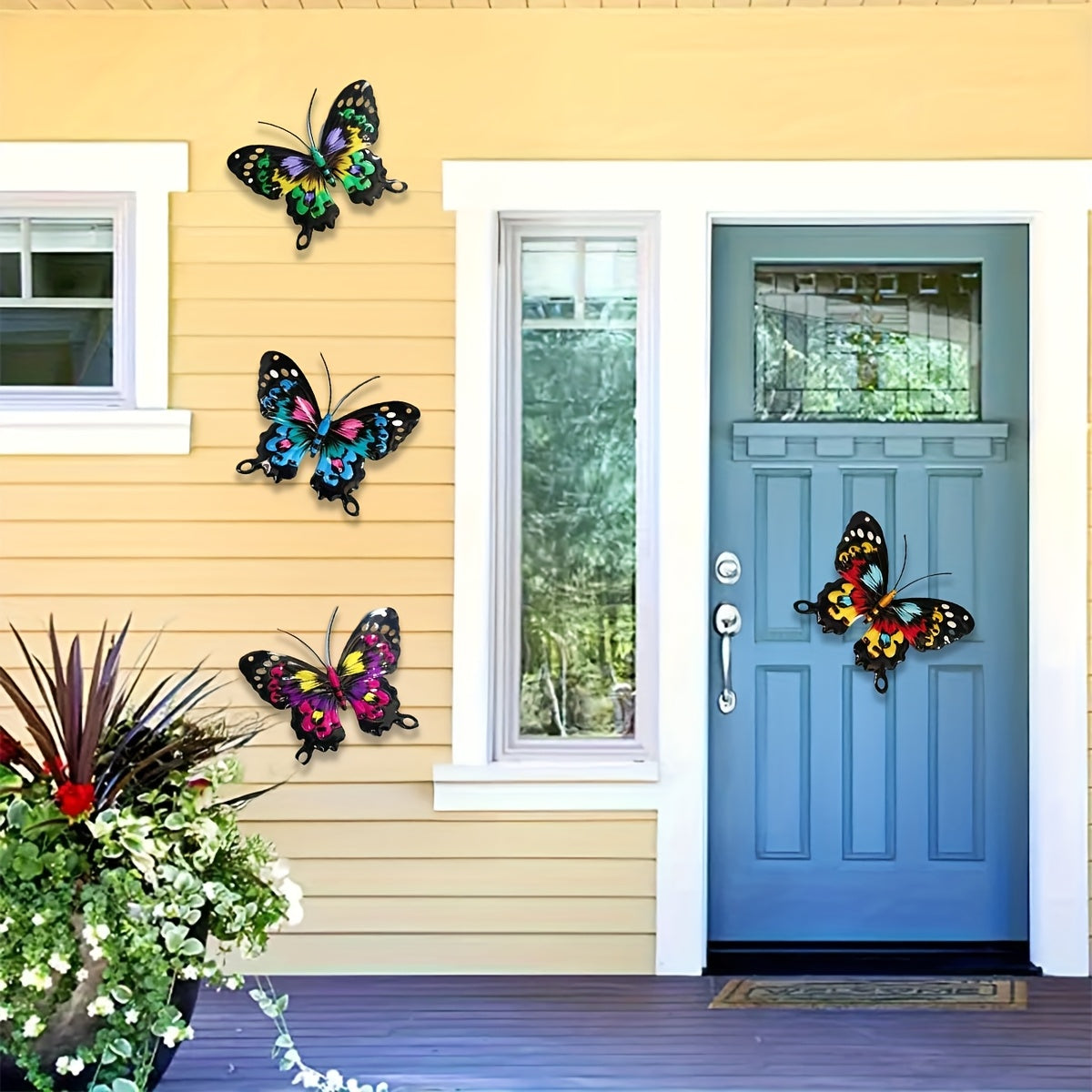 4-Pack Metal Butterfly Wall Art
