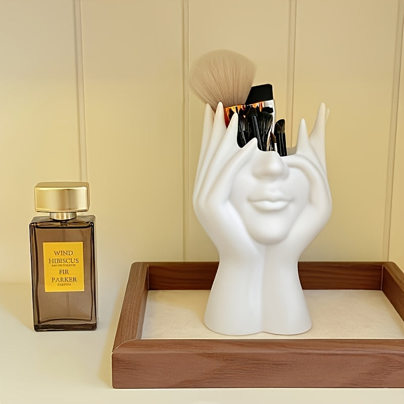 Unique creative human body art-shaped makeup brush holder and pen organizer