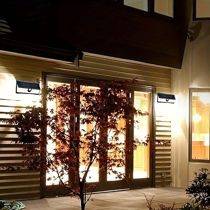 2pcs 190 LED Solar Motion Sensor Upgrading Wall Light