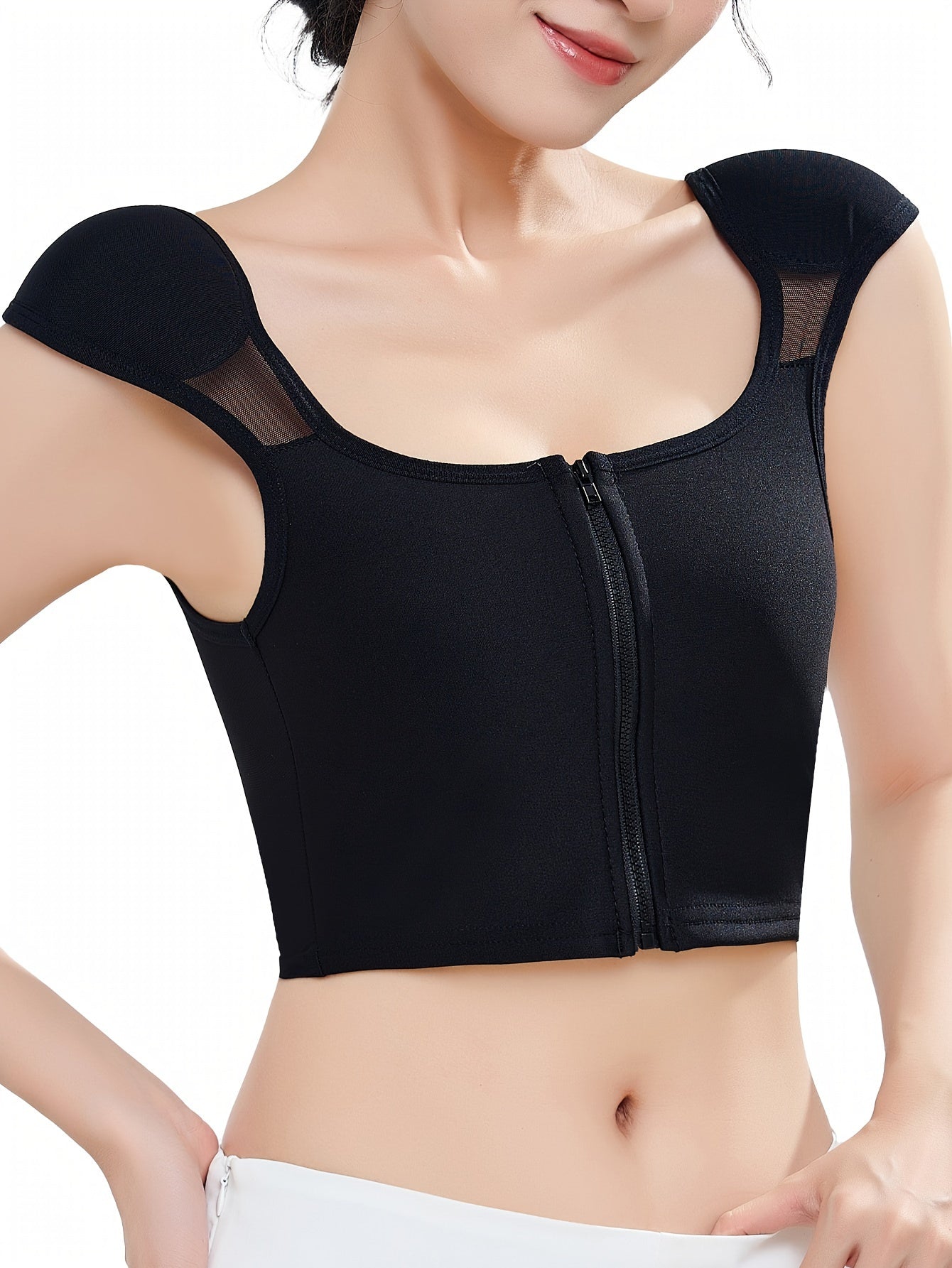 High Support Minimizer Bra for Women - Elegant Solid Color Polyester Shapewear