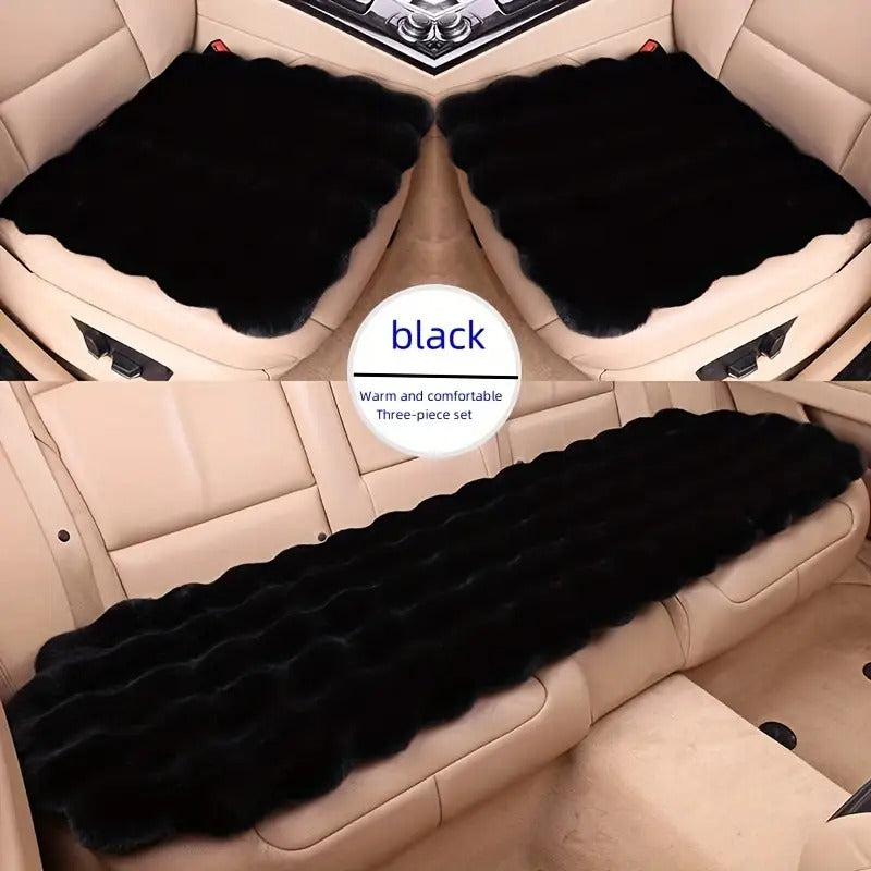3-Piece Ultra-Soft Luxury Bubble Fleece Car Seat Covers Set