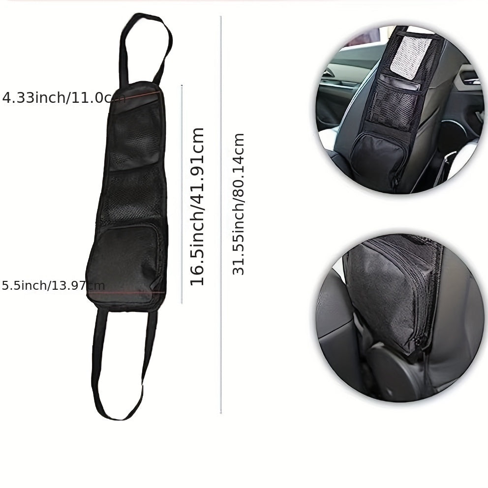 Black Multi-Pocket Car Seat Organizer