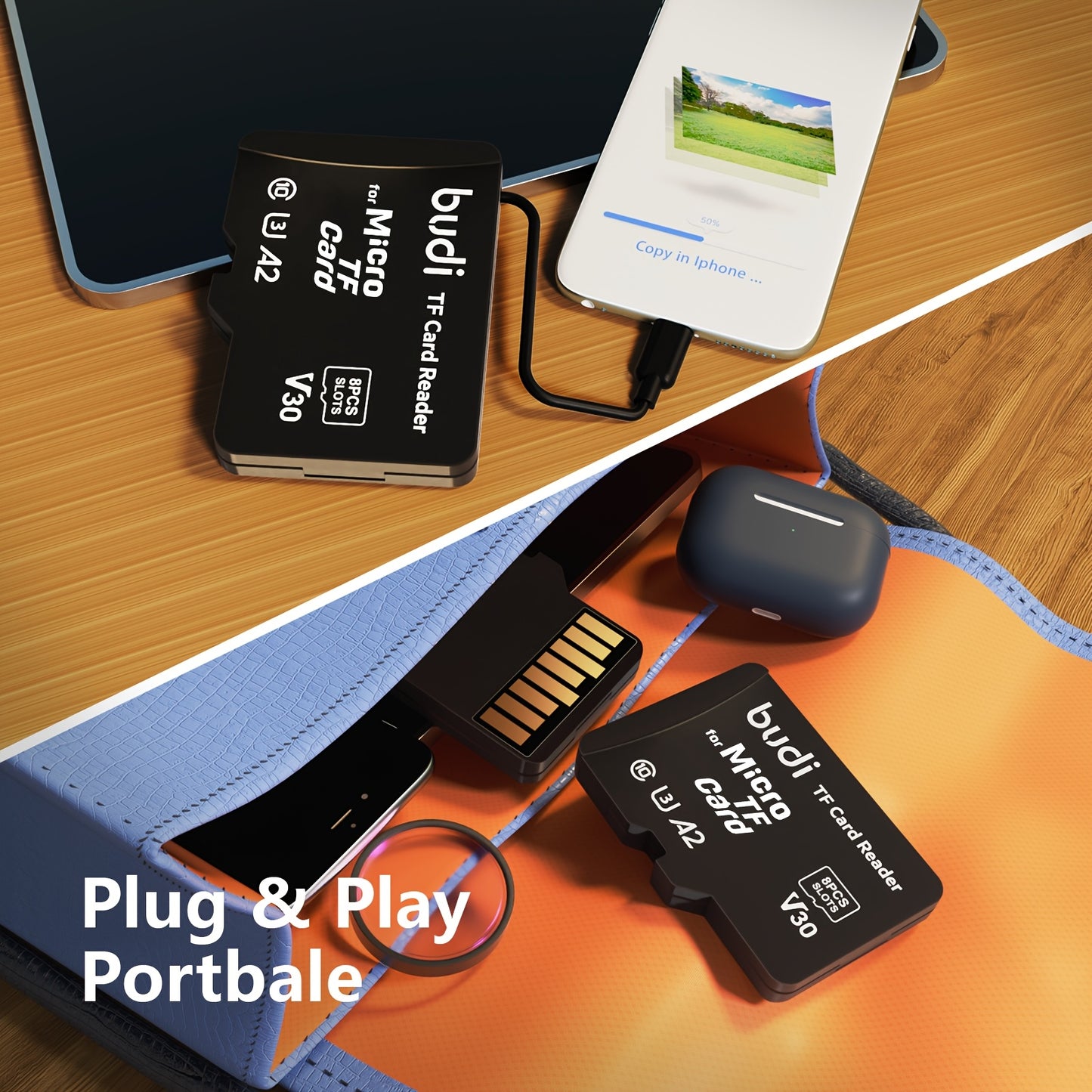 Black Multi-Function Portable Card Reader