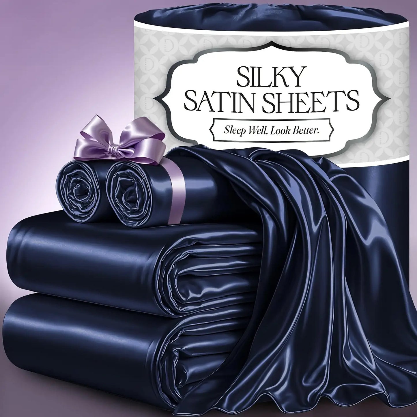 4pcs Cooling & Silky Satin Sheet Set