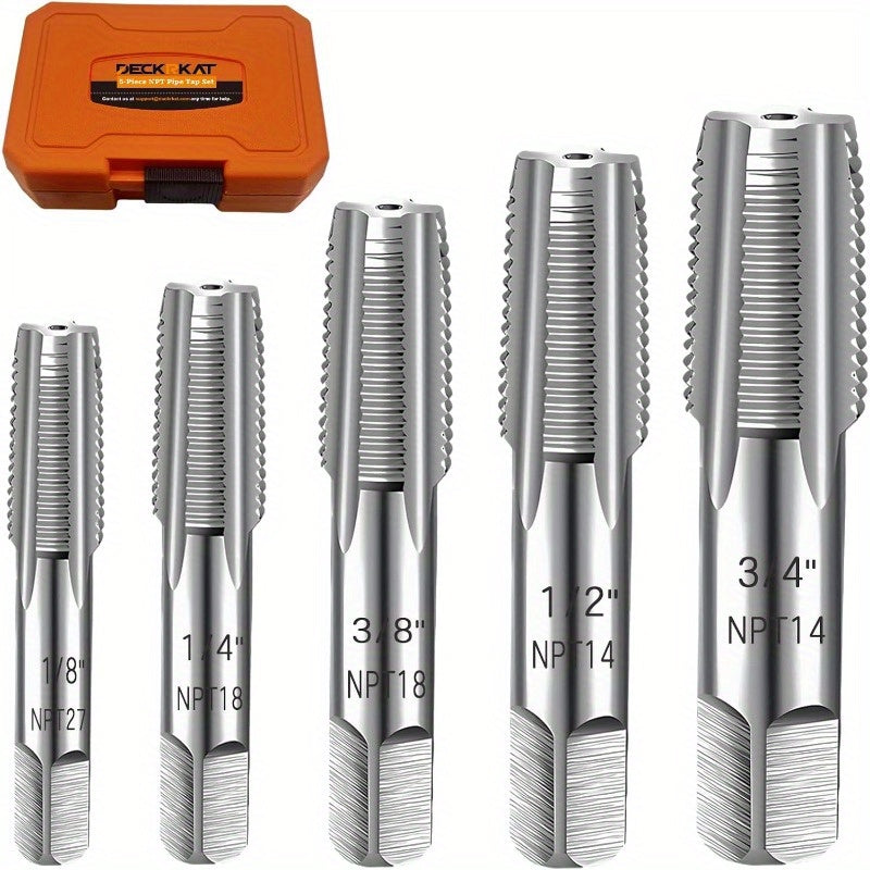 5pcs Precision Carbon Steel NPT Tap Set