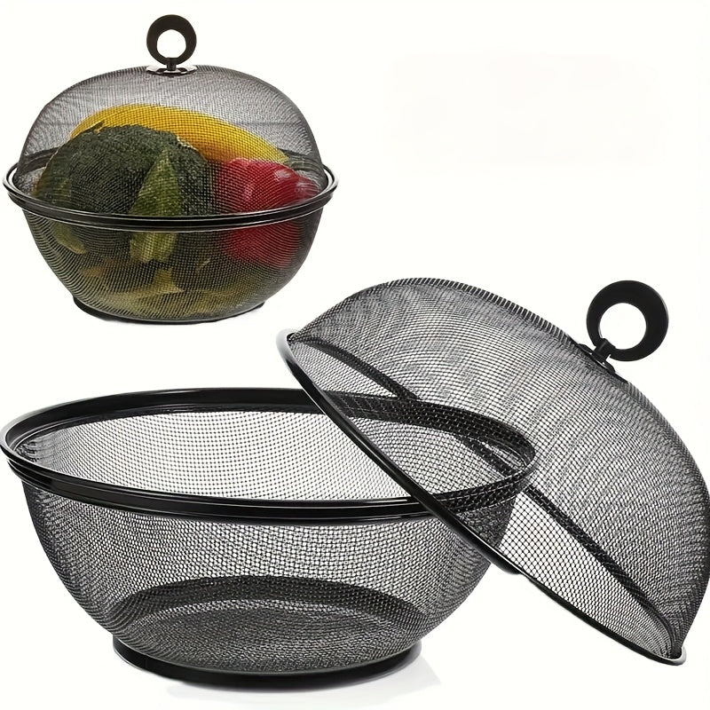 Durable Iron Fruit and Vegetable Washing Basket with Lid