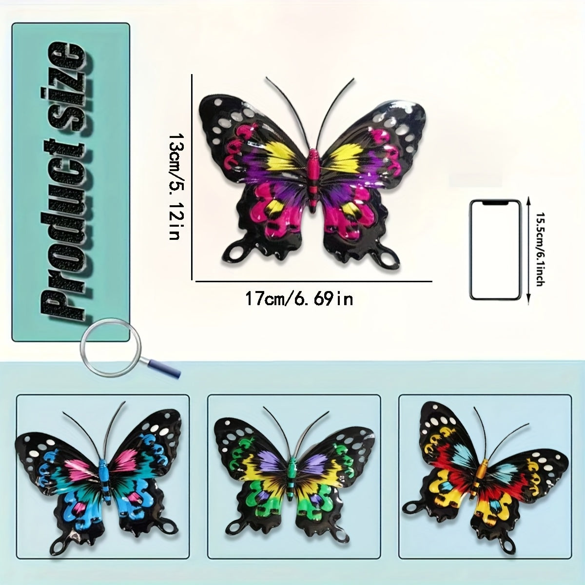 4-Pack Metal Butterfly Wall Art