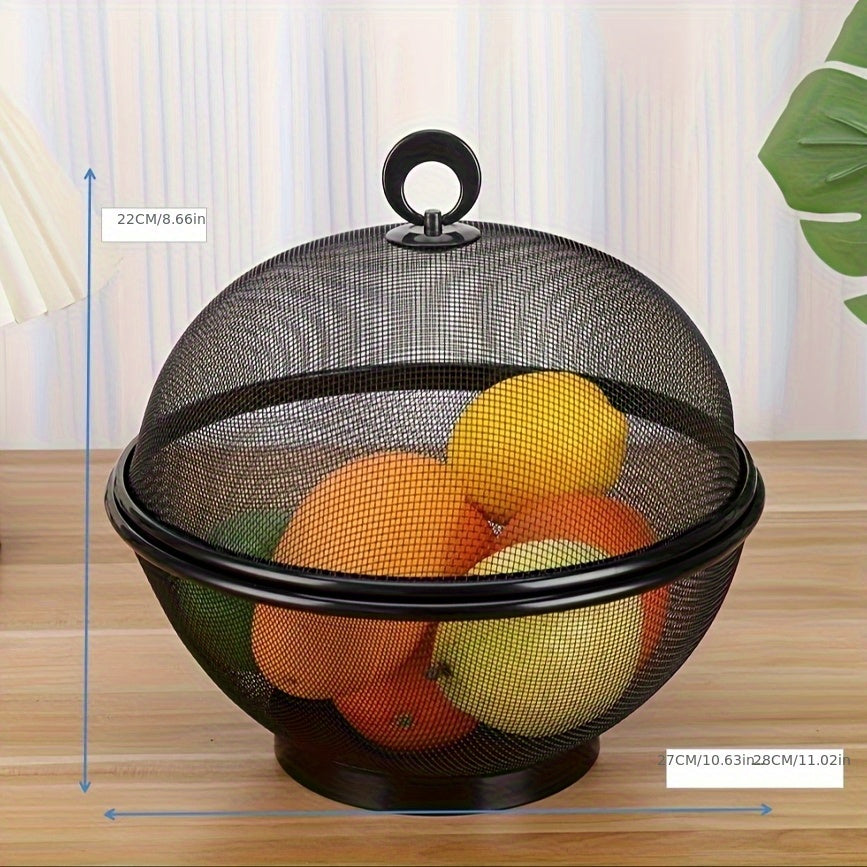 Durable Iron Fruit and Vegetable Washing Basket with Lid