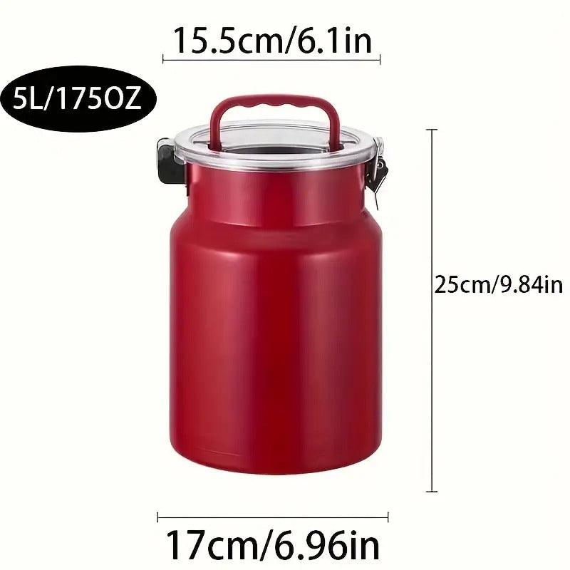 1pc 175oz Stainless Steel Food-Grade Airtight Food Storage Container