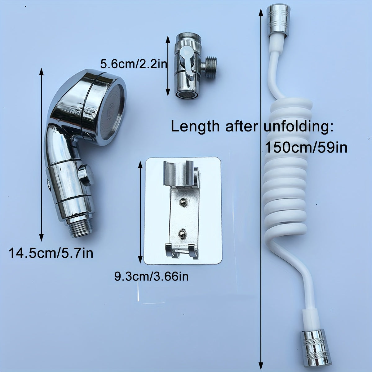 1 Set Stainless Steel Adjustable Bathroom Sink Faucet Sprayer Kit