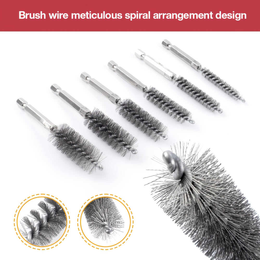 9pcs Set 1/2" 3/4" 1" Copper Pipe Cleaner for Drill