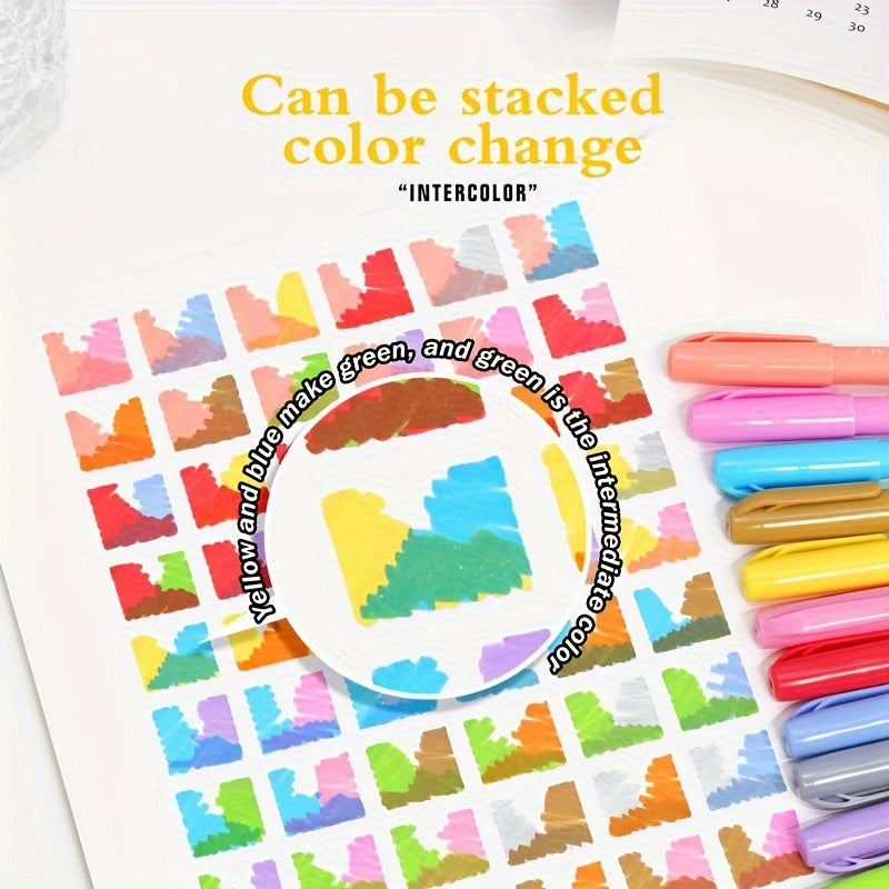 1 Set Of 12 Colorful Syringe Drawing Pens