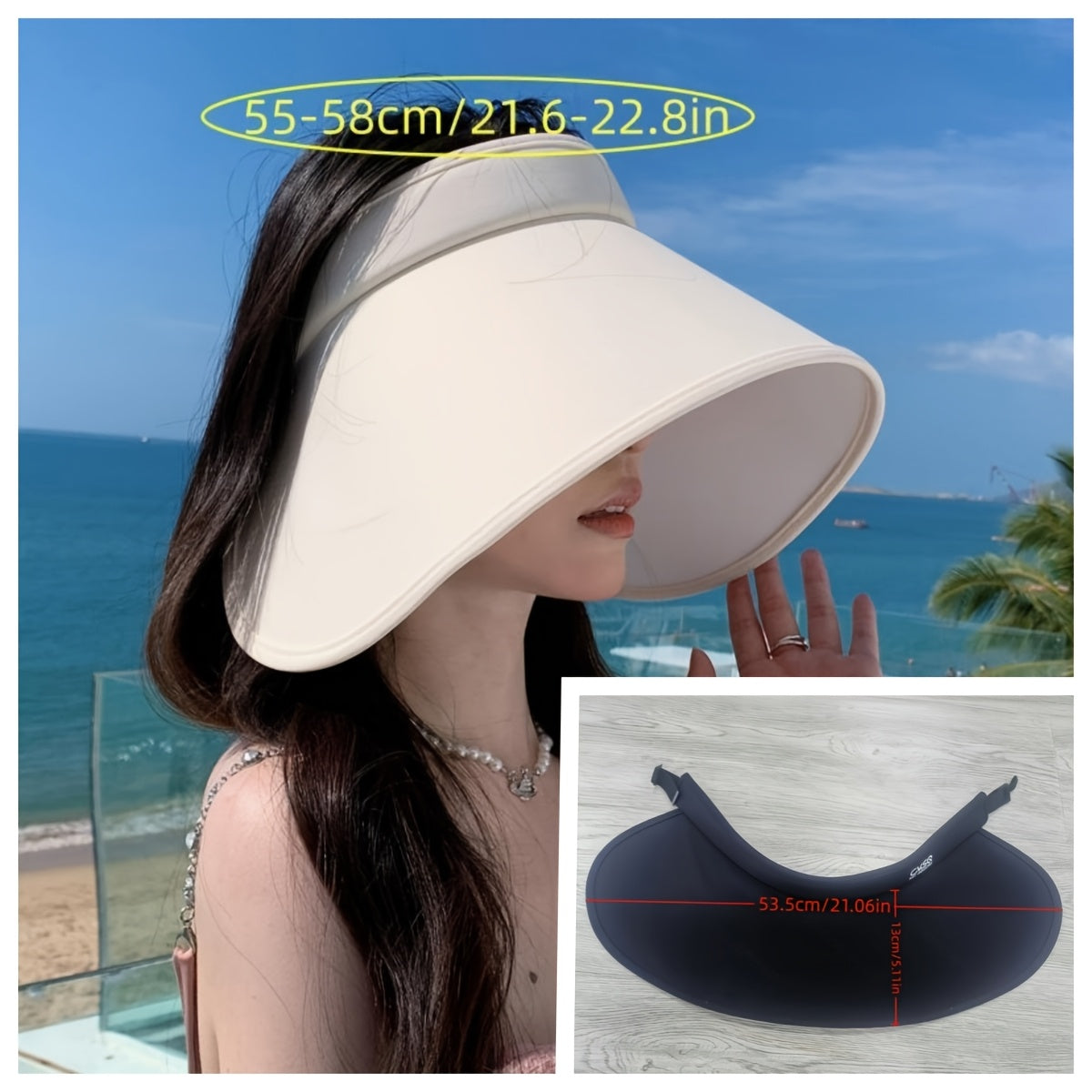 Women's Summer Wide Brim Topless Hat