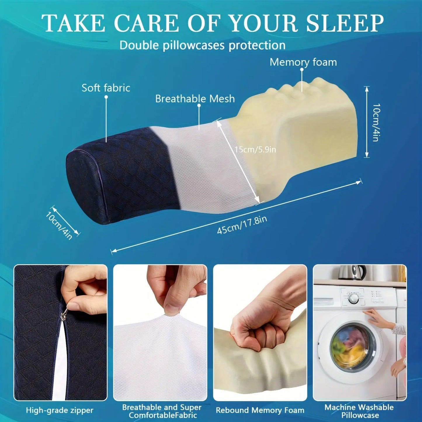 2pcs Cervical Neck Pillow for Sleeping