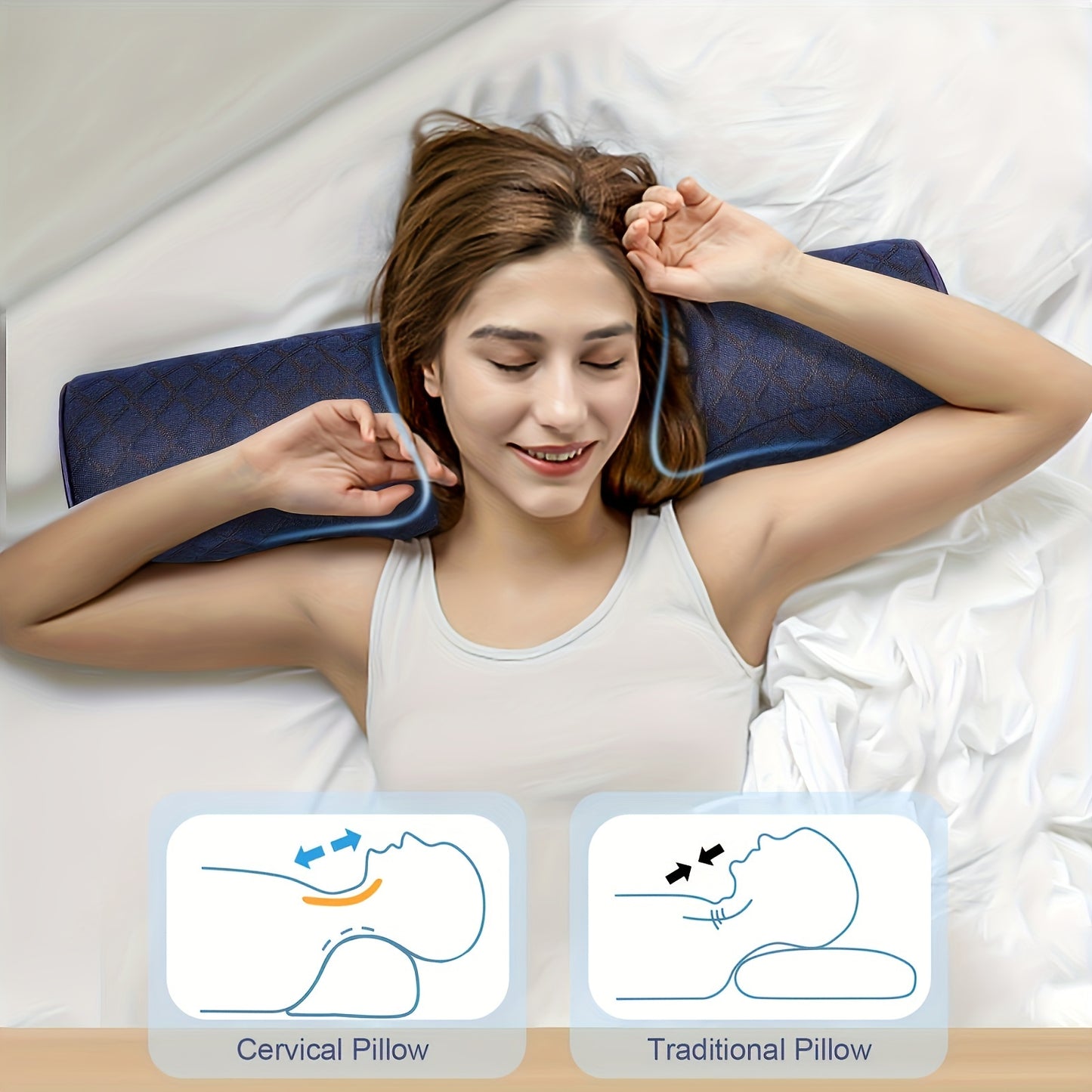 2pcs Cervical Neck Pillow for Sleeping