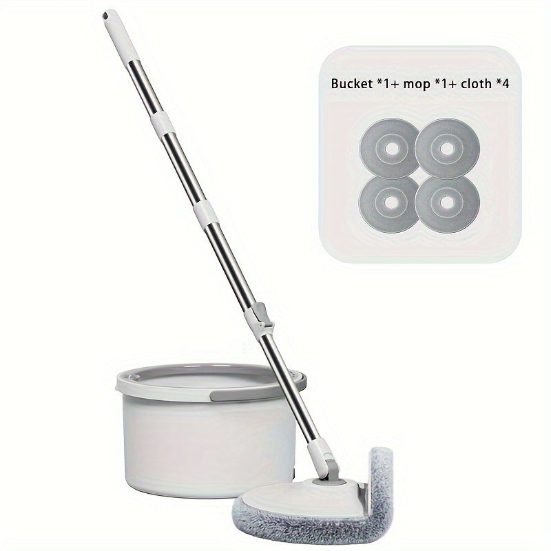 1 Set Household Spin Mop And Bucket Set, With 5 Mop Cloths