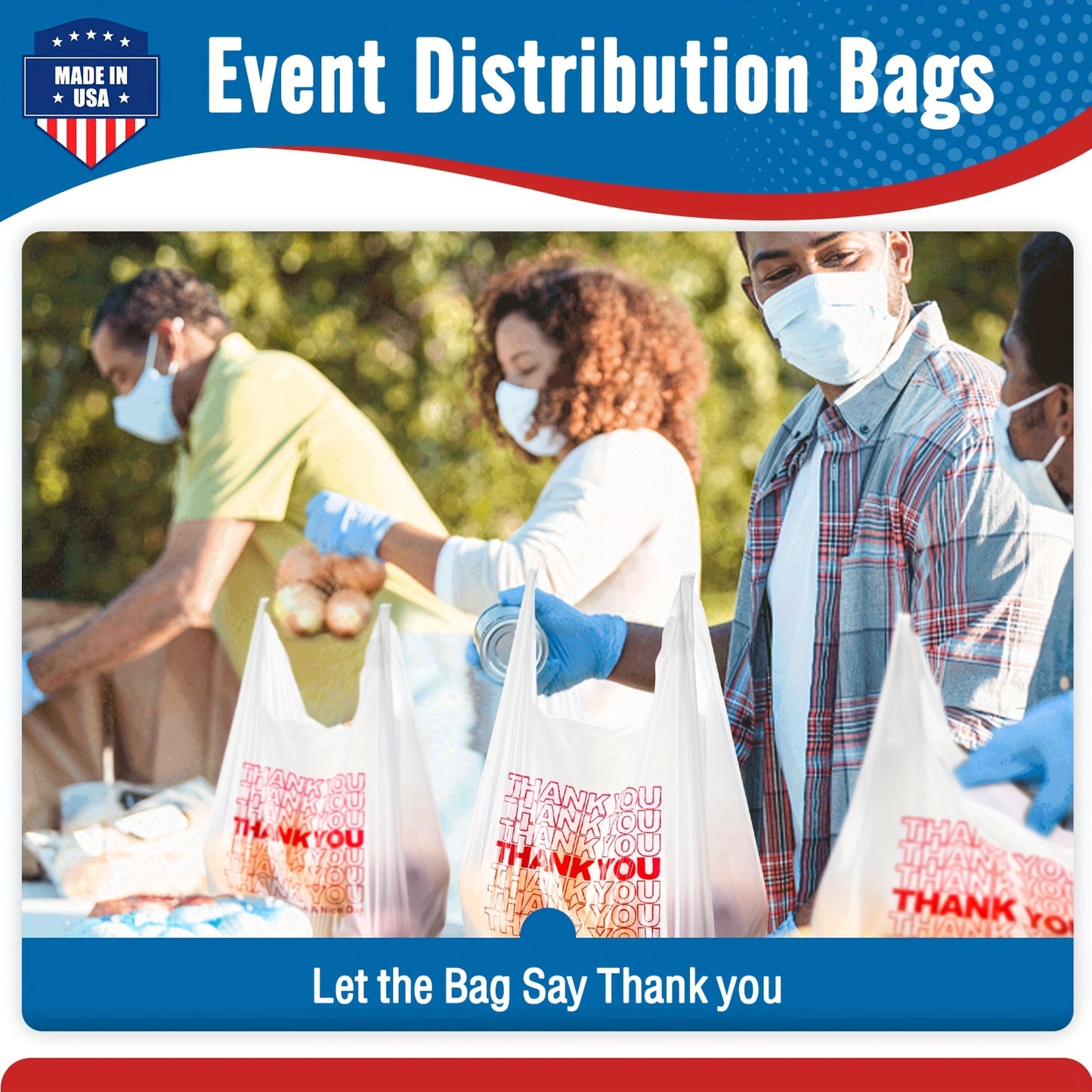 100pcs Heavy-Duty High Quality Reusable Shopping Bags