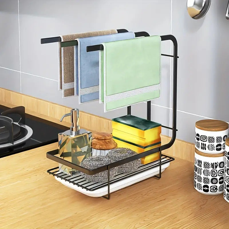 3pcs Kitchen Dishcloth Towel Rack