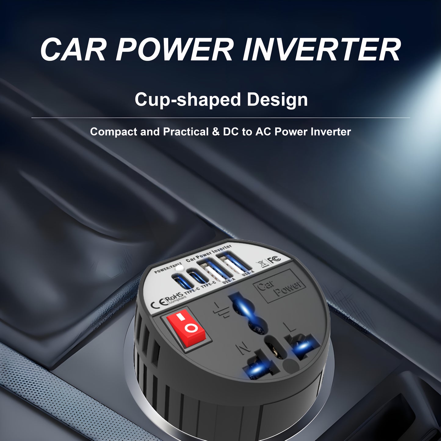 400W Vehicle Power Inverter Converting DC 12V to AC 220V