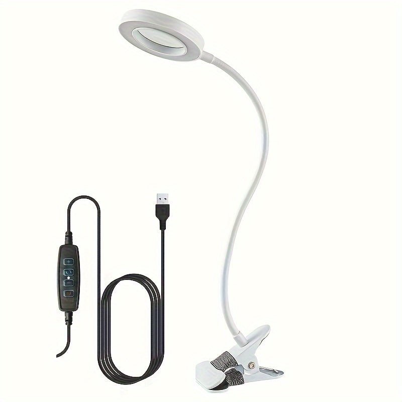 With clip 5V USB LED Magnifying Glass - 3 Color Mode,