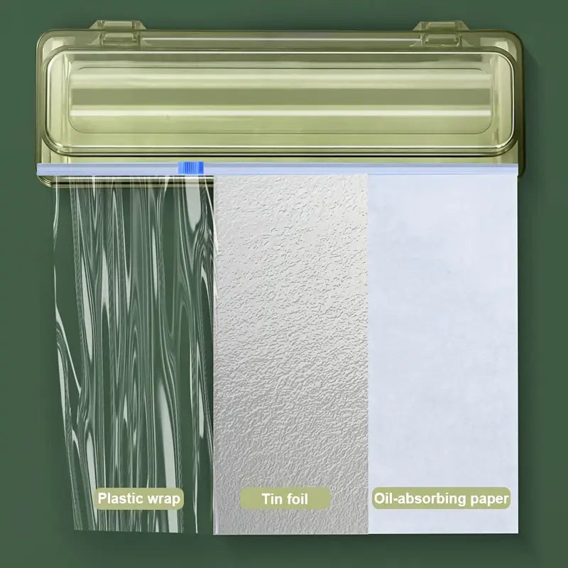 Upgraded Thick Cling Film Dispenser with Suction Base