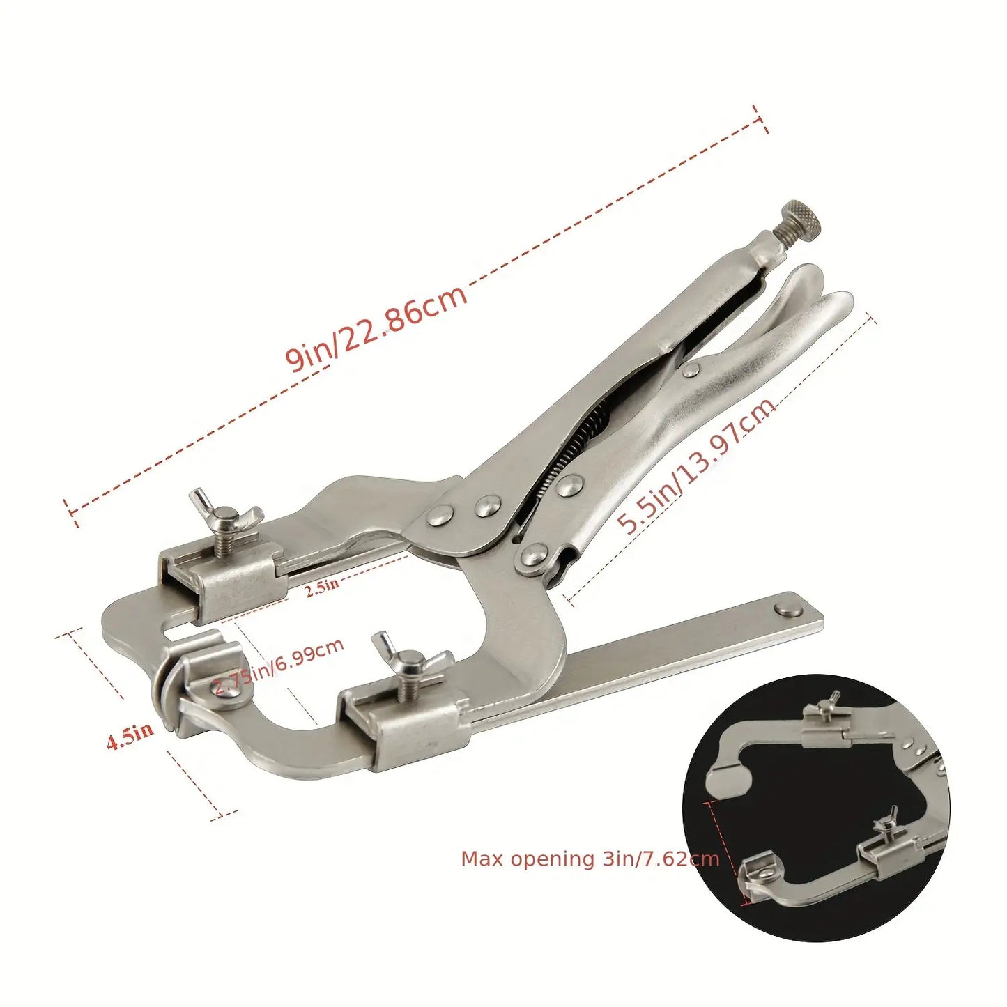1pc Heavy-Duty Adjustable Locking Telescopic Slide Welding C-Clamp
