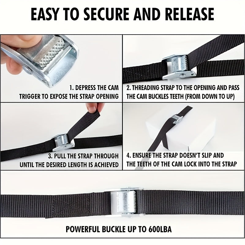 Heavy-Duty Zinc Alloy Ratchet Straps with Metal Buckles