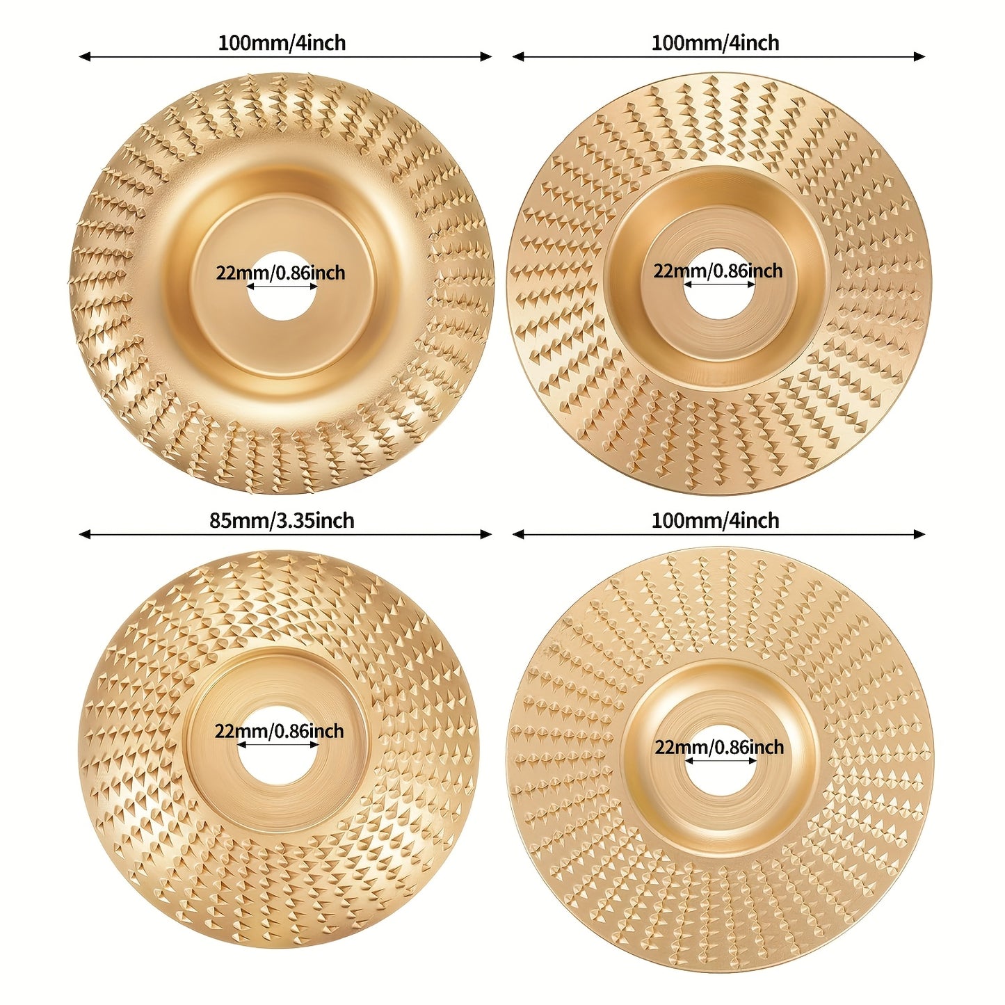 5pcs Of Angle Grinder Wood Carving Disc Set