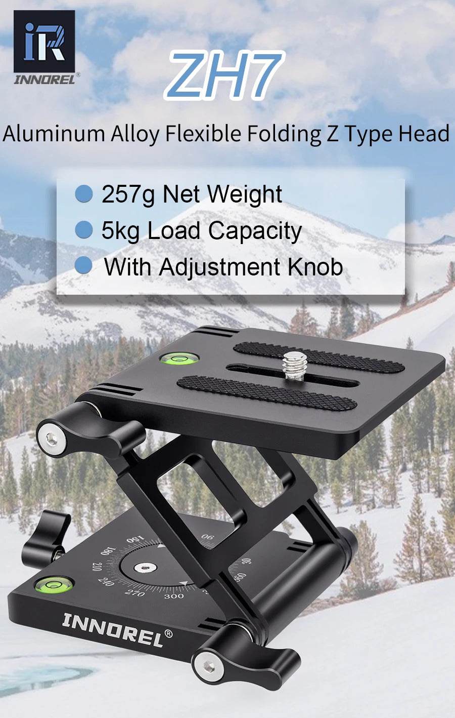 Z-type tilting tripod head