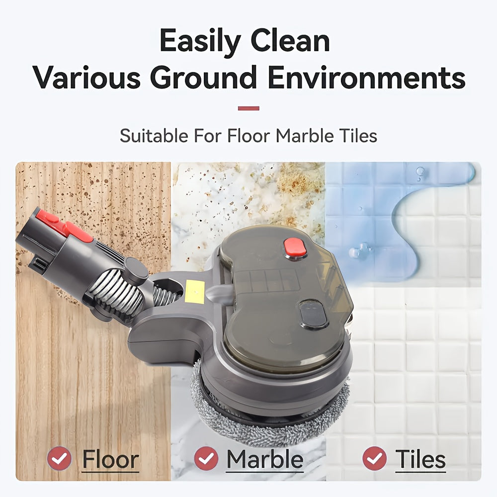 V200PCT Compatible Electric Mop Head, Featuring a Detachable Water Tank And Six Cloths Included