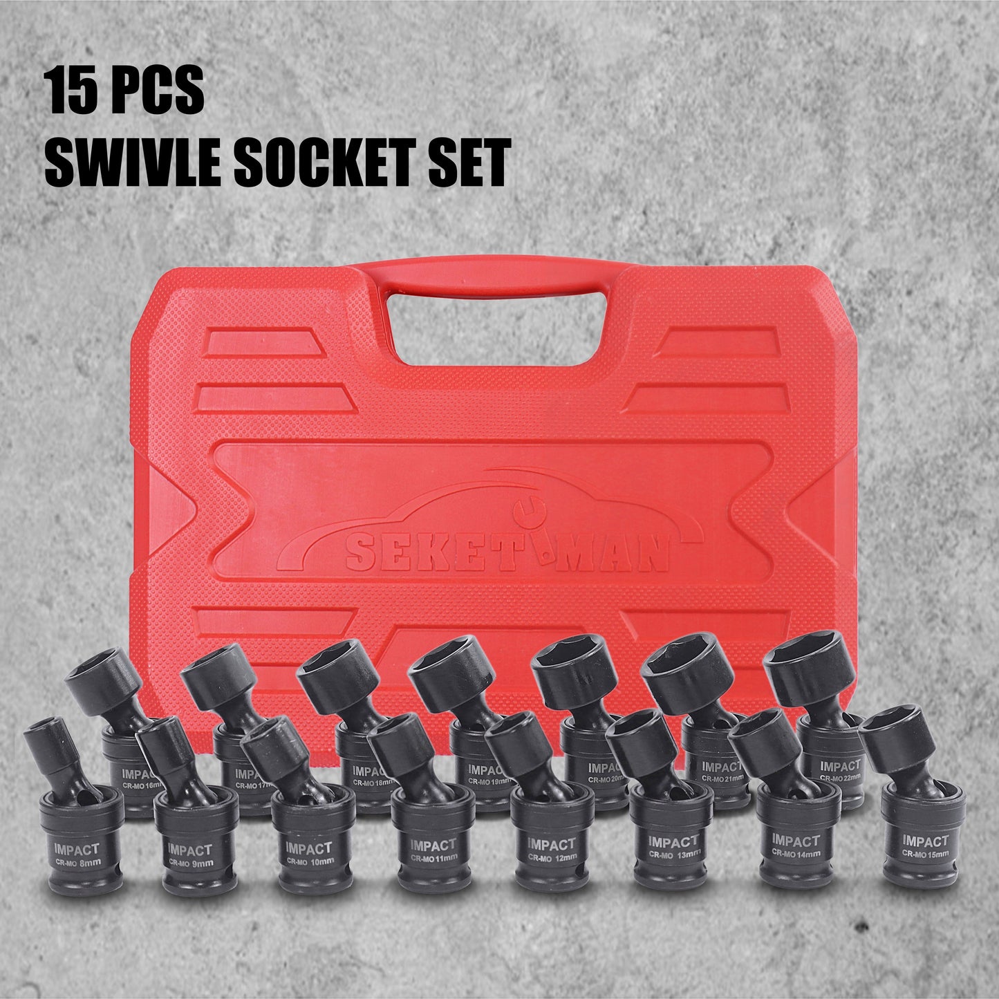 15pcs 3/8" Drive Impact Socket Set