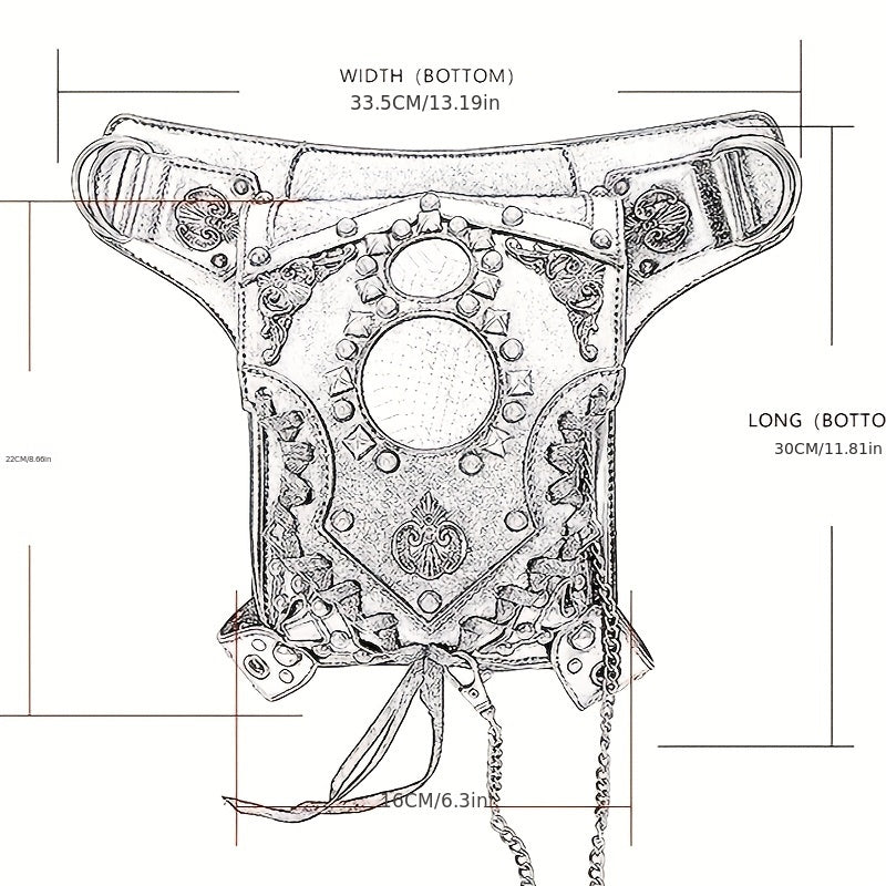 Trendy Steampunk Shoulder Crossbody Bag Chain Bag for Women And Men