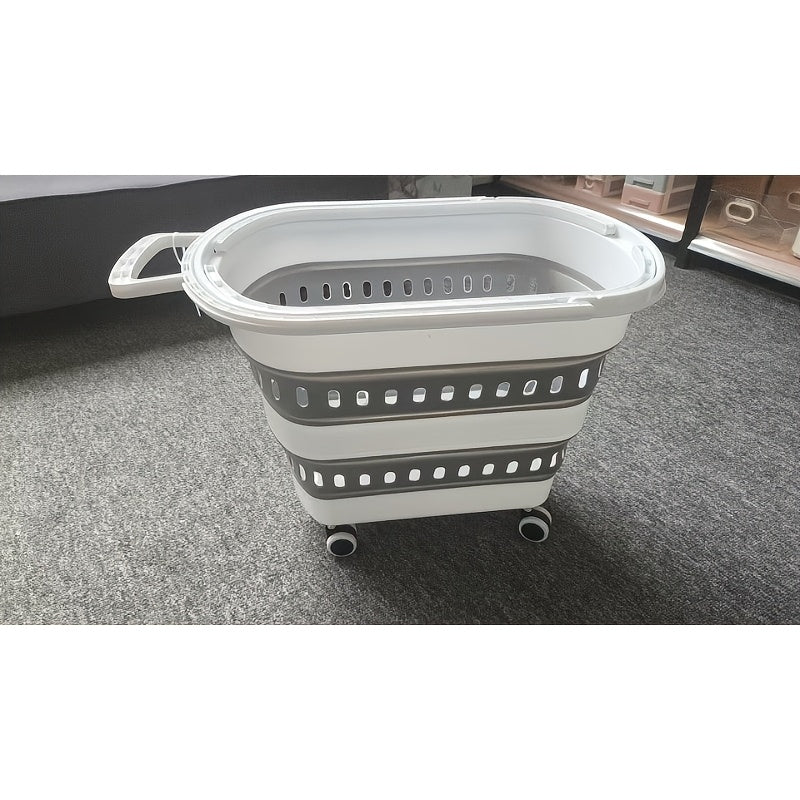 Foldable Laundry Basket with Wheels