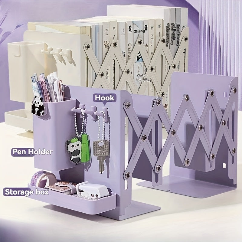 A Set of Sturdy And Versatile Retractable Bookends