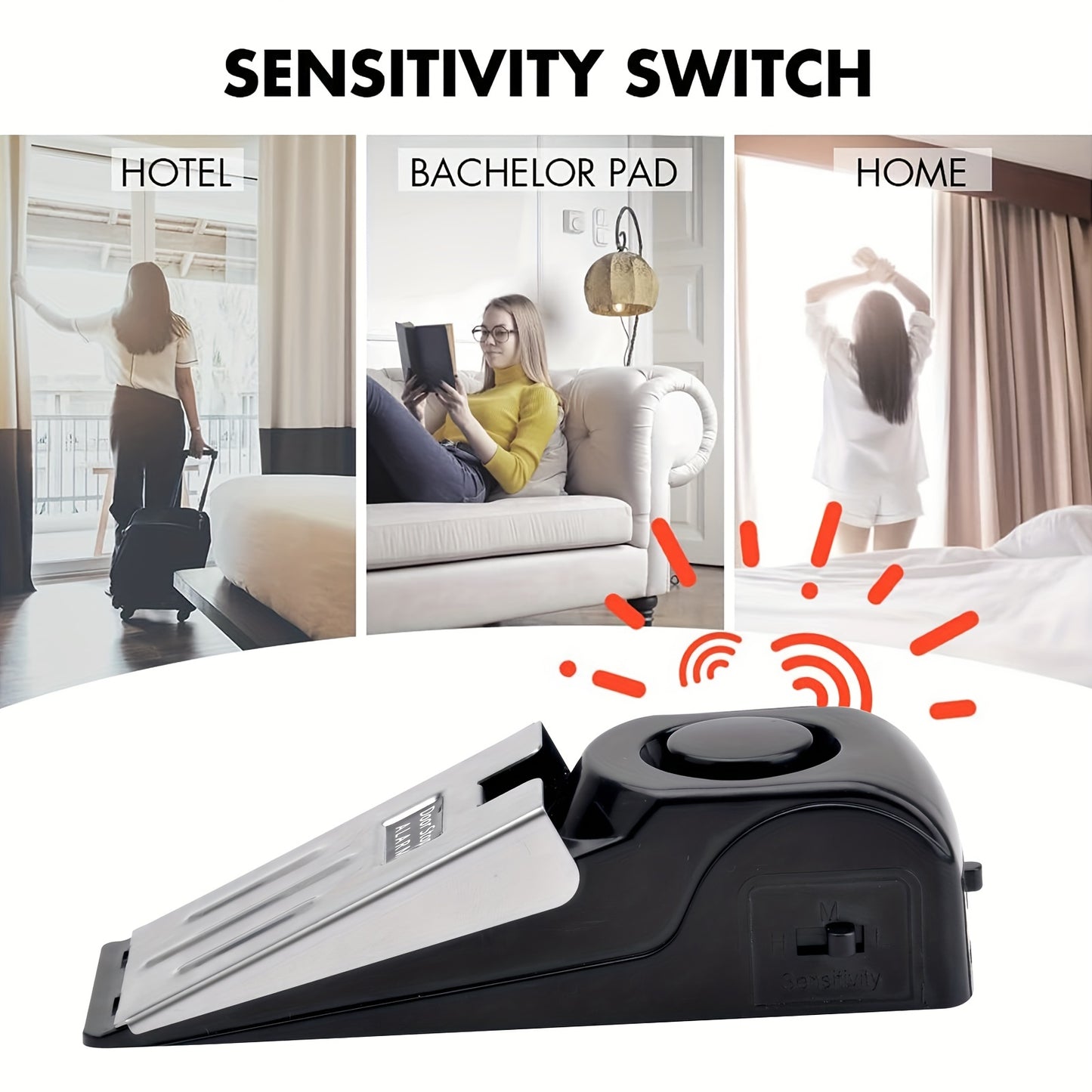 Alarm safety door blocker