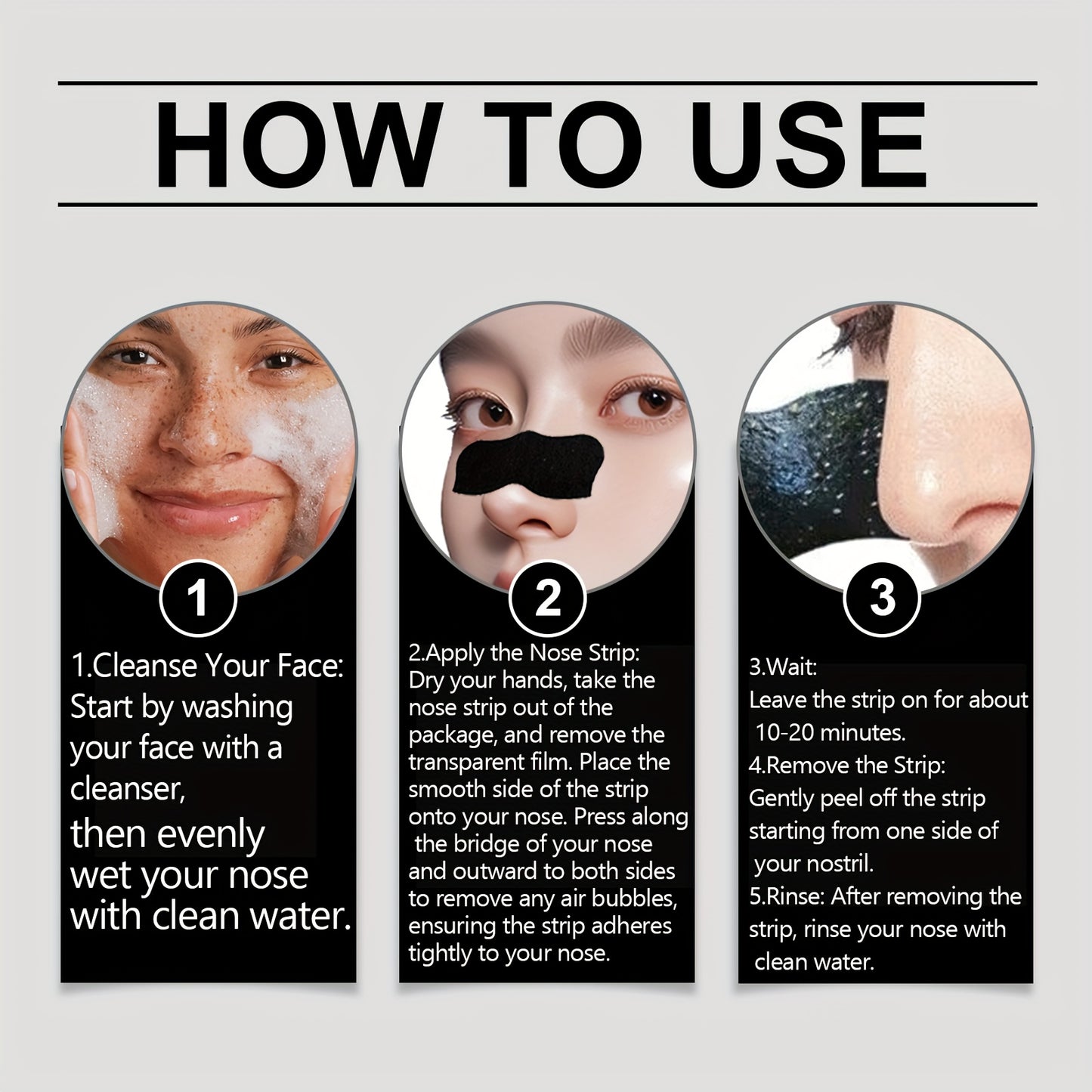 48pcs Gentle Non-Irritating Pore Cleansing Strips for Face & Nose