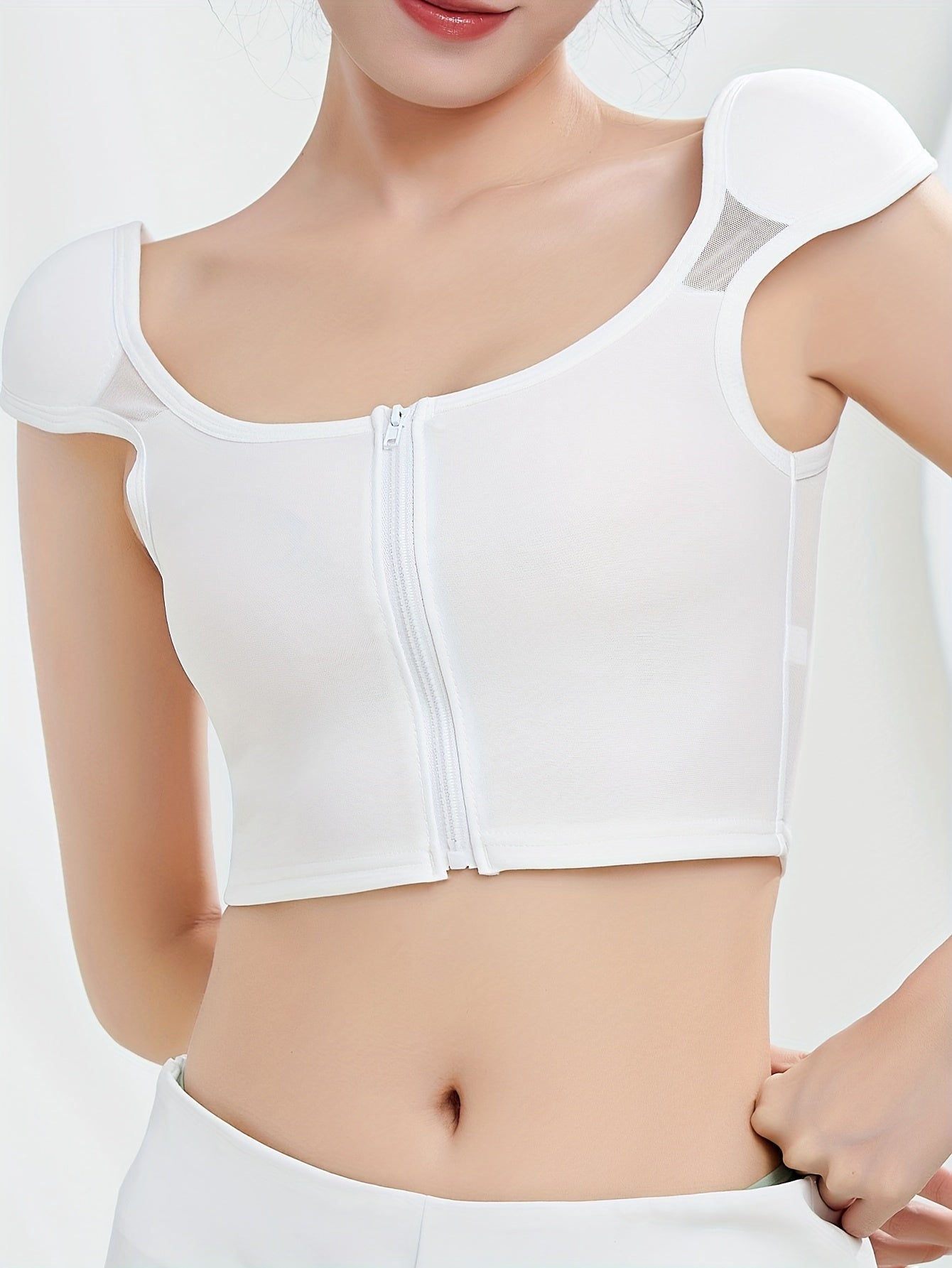 High Support Minimizer Bra for Women - Elegant Solid Color Polyester Shapewear
