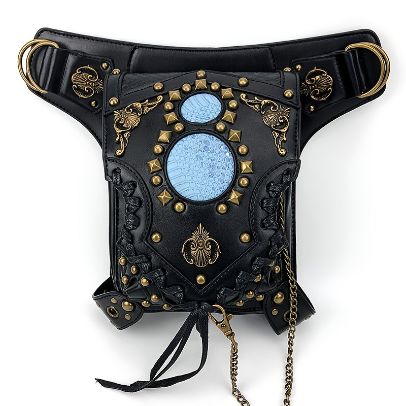 Trendy Steampunk Shoulder Crossbody Bag Chain Bag for Women And Men