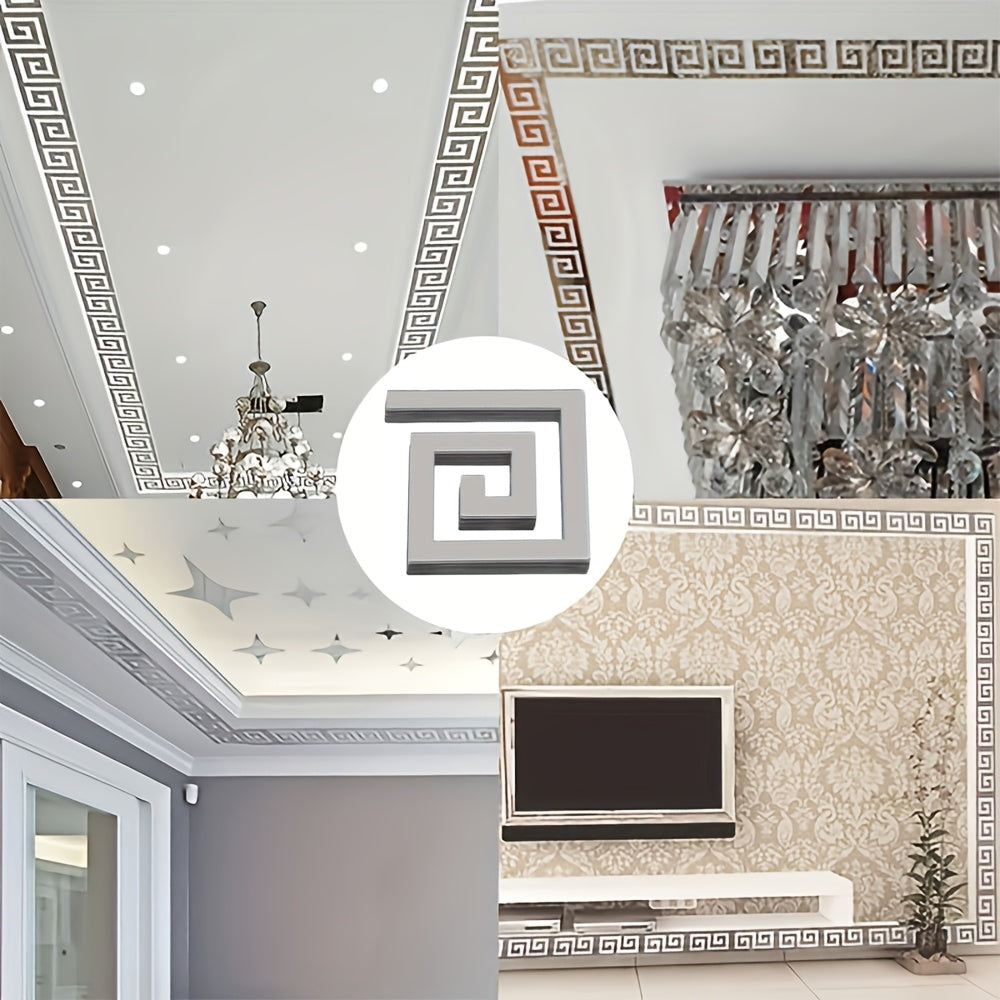 30pcs Glam Style Geometric Pattern Acrylic Mirror Wall Stickers