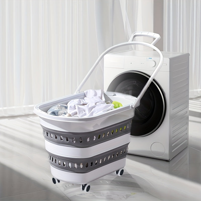 Foldable Laundry Basket with Wheels